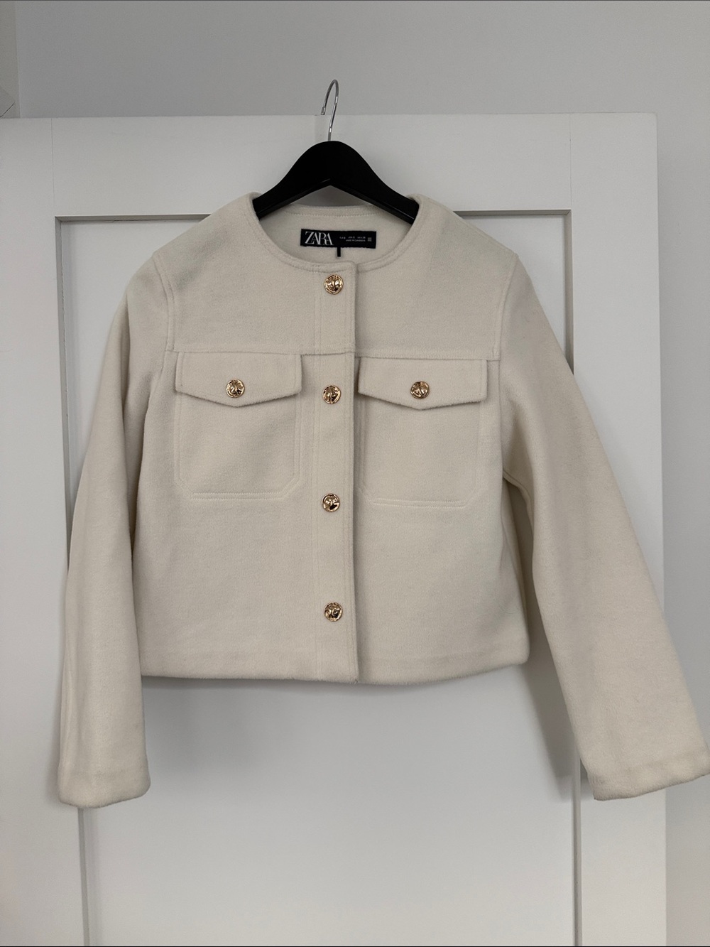 Zara Cream Short Buttoned Jacket